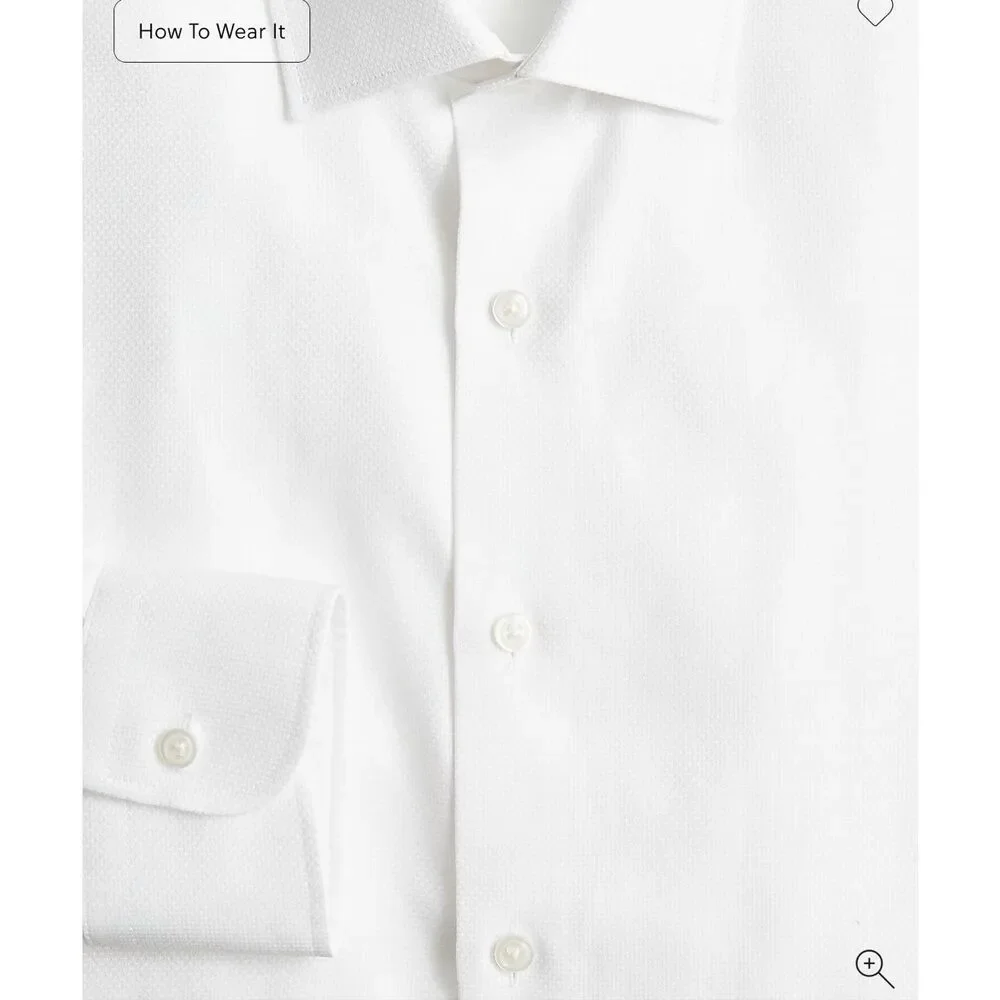 J. Crew Slim-fit Ludlow Premium fine cotton dress shirt in dobby White NWT size